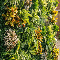 Riviera Wild Orchid Mixed Style Artificial Floral Green Wall Panel 100cm x 100cm (Set of 2)