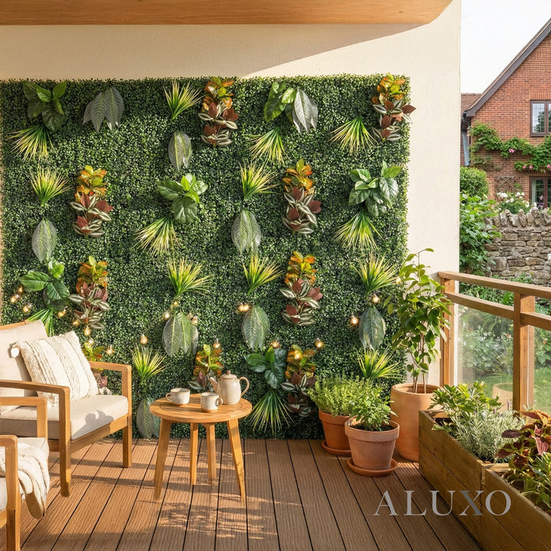 Meadow Wild Verde Artificial Green Wall Backdrop Panel 50cm x 50cm (Set of 4)