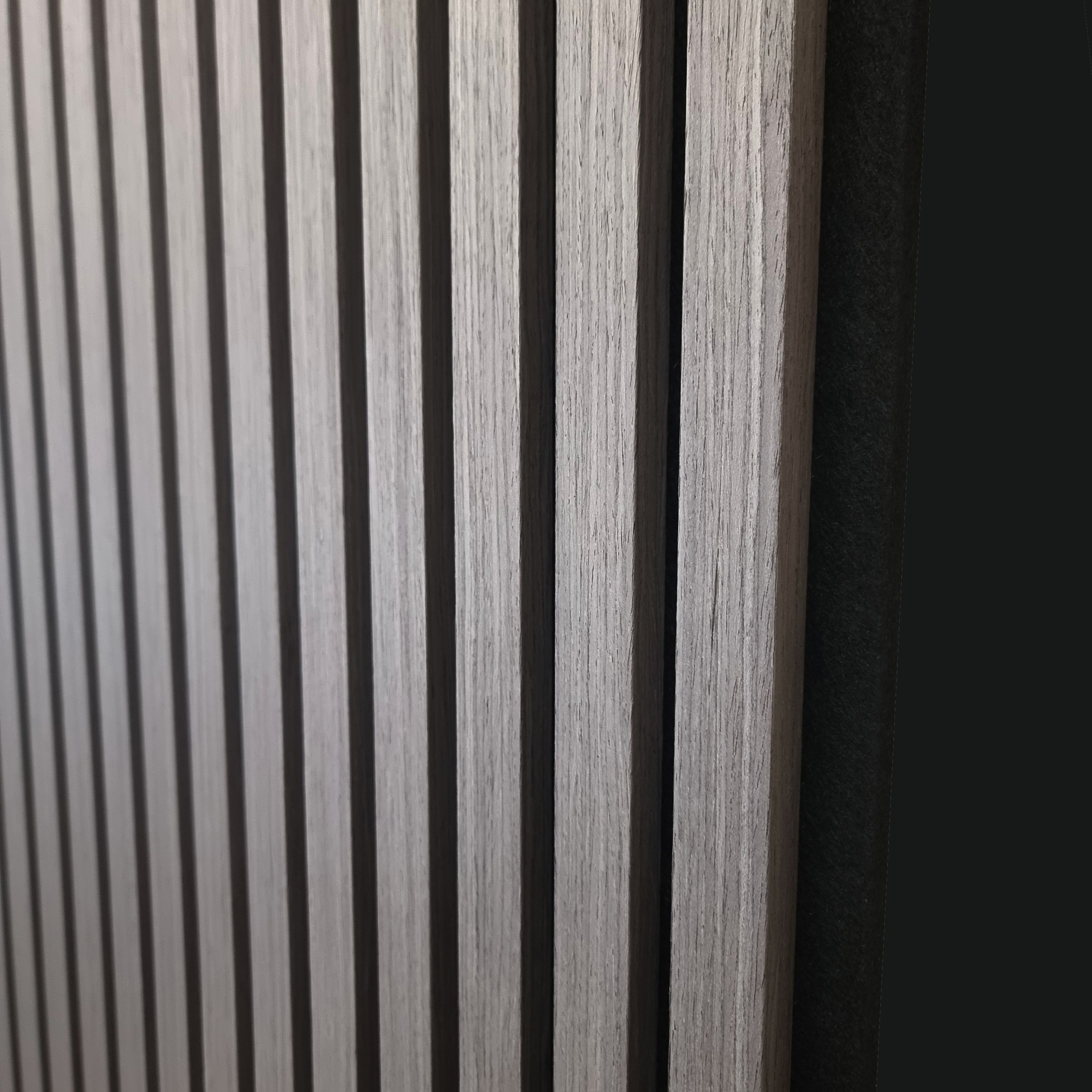 Acoustic Slatted Wall Panels 240 x 60cm - Ash Grey