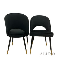 Anders 1.4m Sintered Stone Dining Set – Table with 4/6 Bjorn Black Velvet Chairs