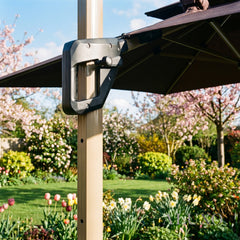 Camber 3m Square Cantilever Parasol with Solar LED Lights - Coffee Brown