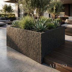 Outdoor Black Chiseled MCM Flexible Stone | 120x60cm Weather-Proof Exterior Panel (Set of 4)