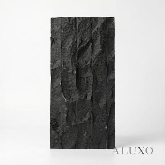 Sample - Chiseled MCM Flexible Stone Wall Panel | Off White & Black