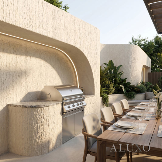 Outdoor Off White Chiseled MCM Flexible Stone | 120x60cm Weather-Proof Exterior Panel (Set of 4)