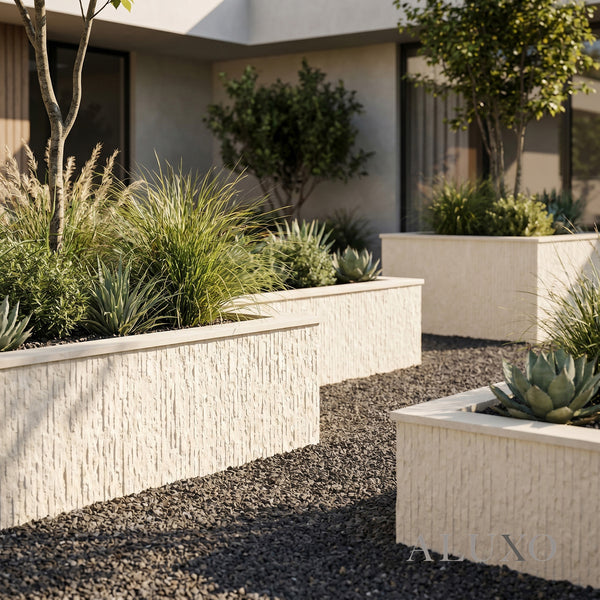 Outdoor Off White Chiseled MCM Flexible Stone 2.88m² | 120x60cm Weather-Proof Exterior Panel (Set of 4)