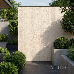 Outdoor Off White Chiseled MCM Flexible Stone | 120x60cm Weather-Proof Exterior Panel (Set of 4)