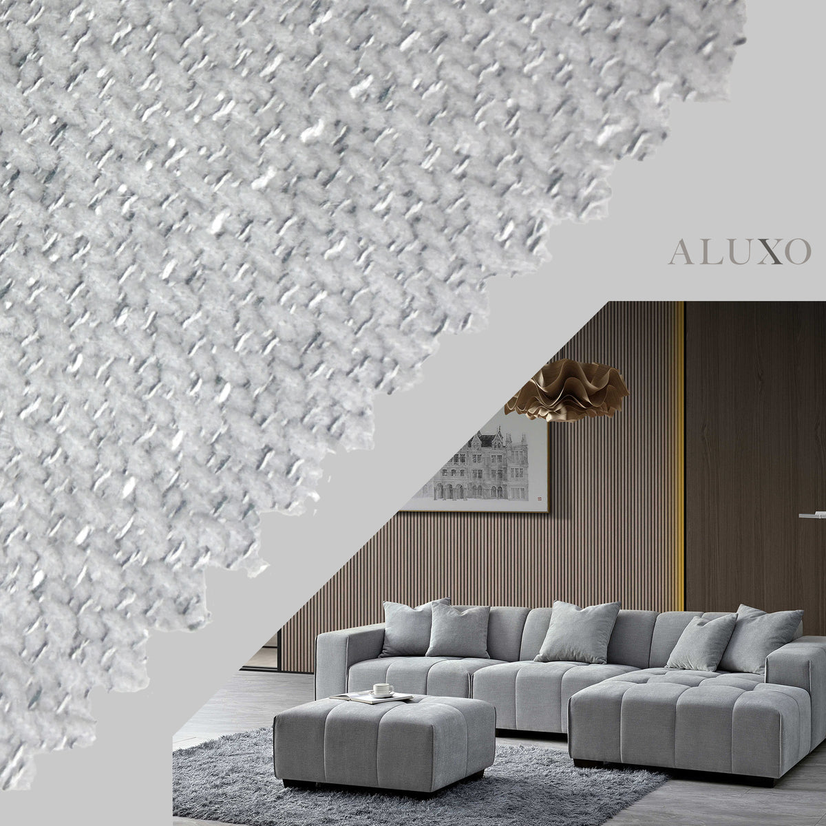 FREE SAMPLE – Bouclé Fabric – Cloudy Grey | Leonard Sofa Swatch