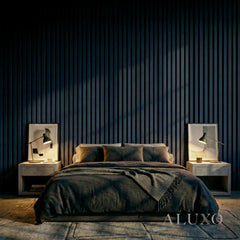 Panelux™ Pro Blue Coloured Acoustic Wood Wall Panel | 3-Sided Wrap 240cm x 32cm (Set of 2)