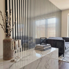 Panelux™ Pro Chrome Colour Acoustic Wood Wall Panels | 3-Sided Wrap 240cm x 32cm (Set of 2)