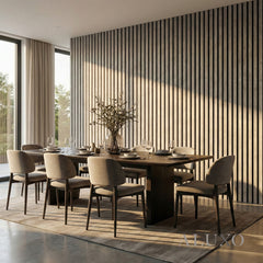 Panelux™ Pro Concrete Coloured Acoustic Wood Wall Panel | 3-Sided Wrap 240cm x 32cm (Set of 2)