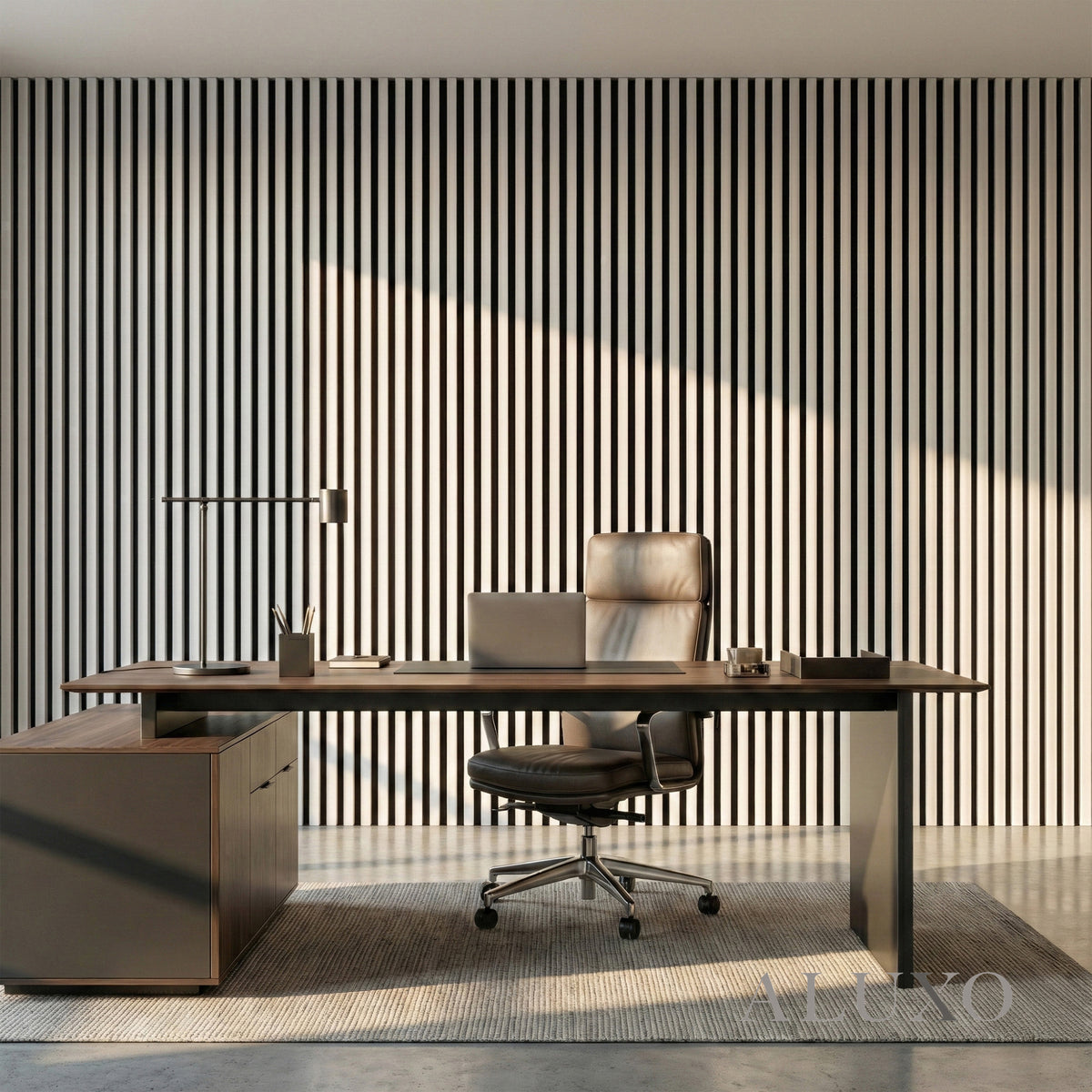 Panelux™ Pro Dove Grey Coloured Acoustic Wood Wall Panel | 3-Sided Wrap 240cm x 32cm (Set of 2)