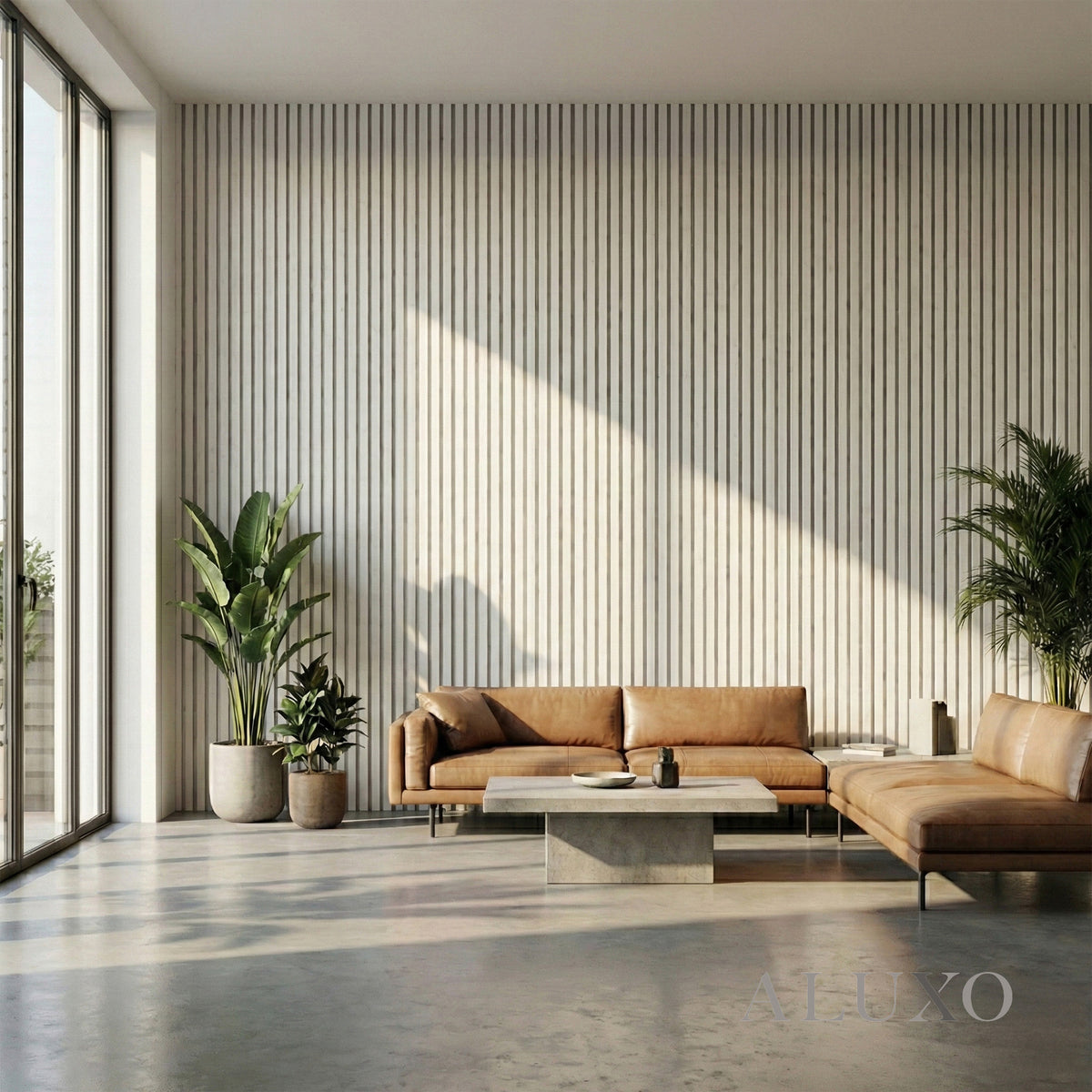 Panelux™ Pro White Coloured Acoustic Wood Wall Panel | White Felt Backing 240cm x 32cm (Set of 2)