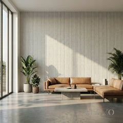 Panelux™ Pro White Coloured Acoustic Wood Wall Panel | White Felt Backing 240cm x 32cm (Set of 2)