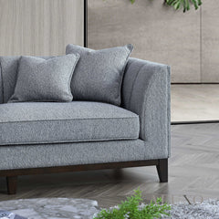 ALUXO® Cooper Left Hand Corner Sofa – Dolphin Grey Bouclé Fabric