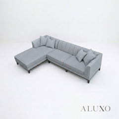 ALUXO® Cooper Left Hand Facing (LHF) Corner Sofa – Dolphin Bouclé | Mid-Century Modern