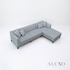 ALUXO® Cooper Right Hand Facing (RHF) Corner Sofa – Dolphin Bouclé | Mid-Century Modern