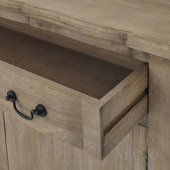 Copgrove 2 Door Sideboard – French-Inspired Washed Wood Storage Unit with Drawer, 120cm