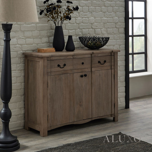 Copgrove 2 Door Sideboard – French-Inspired Washed Wood Storage Unit with Drawer, 120cm