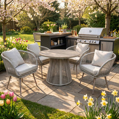 Cove 4 Seater Outdoor Garden Dining Set with Round Table