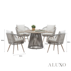Cove 4 Seater Outdoor Garden Dining Set with Round Table