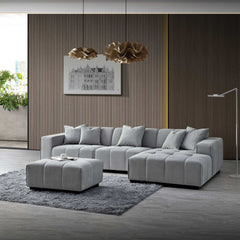 FREE SAMPLE – Bouclé Fabric – Cloudy Grey | Leonard Sofa Swatch