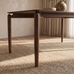 ALUXO® Daisy 150cm Walnut Dining Table - Rectangular 4-Leg Wood Base
