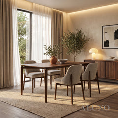 ALUXO® Daisy 150cm Walnut Dining Table - Rectangular 4-Leg Wood Base