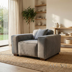 ALUXO® Dakota Fabric Swatch Sample – Charcoal Grey Bouclé