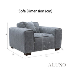 ALUXO® Dakota Complete Sofa Set – 4+3+1+Footstool | Charcoal Grey Bouclé