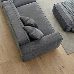 ALUXO® Dakota 4 Seater Large Sofa – Charcoal Grey Bouclé | Feather-Filled