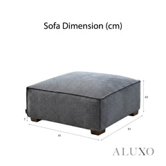 ALUXO® Dakota Modular Footstool – Charcoal Grey Bouclé | Feather-Filled