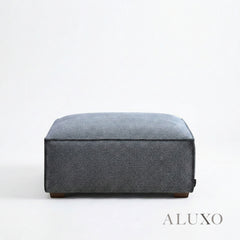 ALUXO® Dakota Modular Footstool – Charcoal Grey Bouclé | Feather-Filled