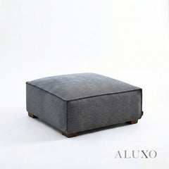 ALUXO® Dakota Modular Footstool – Charcoal Grey Bouclé | Feather-Filled