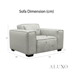 ALUXO® Dakota Armchair – Pebble Grey Bouclé | Feather-Filled Accent Chair