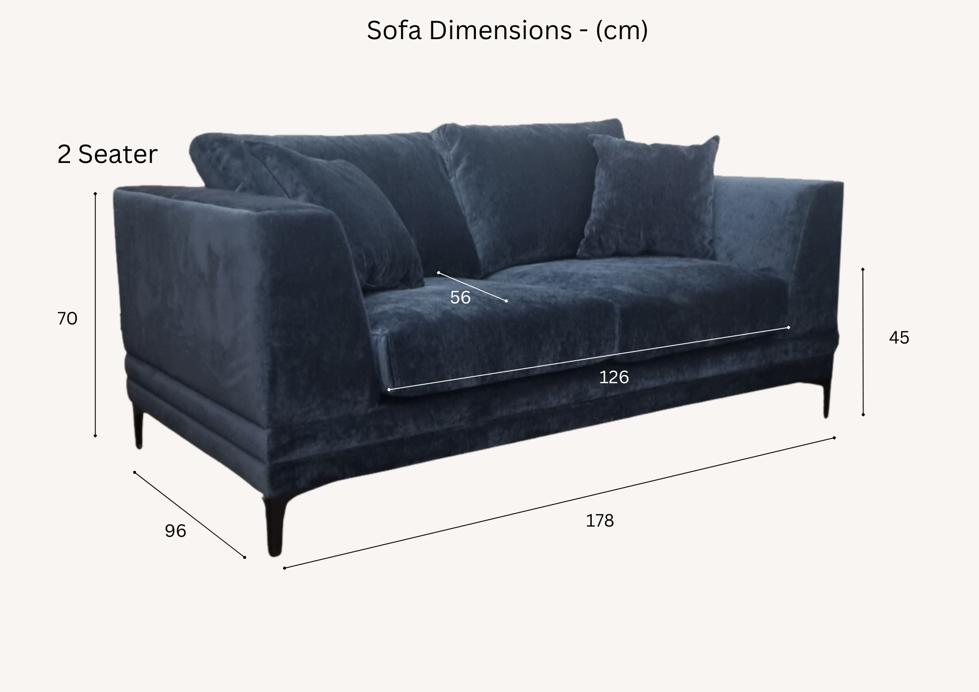 Lenox Sofa Range in Aegean Blue Velvet