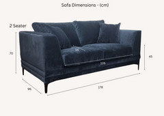 ALUXO® Lenox 3 & 2 Seater Sofa – Aegean Blue Velvet | Mid-Century Modern Comfort