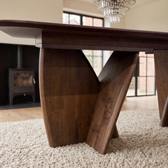 ALUXO® Dino 240cm Walnut Dining Table - Rectangular Architectural Base
