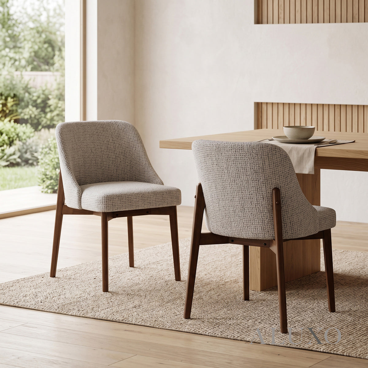 ALUXO® Dino Walnut Dining Chair – Set of 2