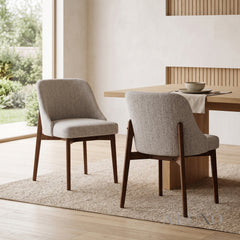 ALUXO® Dino Walnut Dining Chair – Set of 2