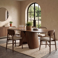 ALUXO® Elegantia 180cm Walnut Dining Table - Slimline Pedestal Base