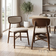 ALUXO® Elegantia Walnut Dining Chair – Set of 2