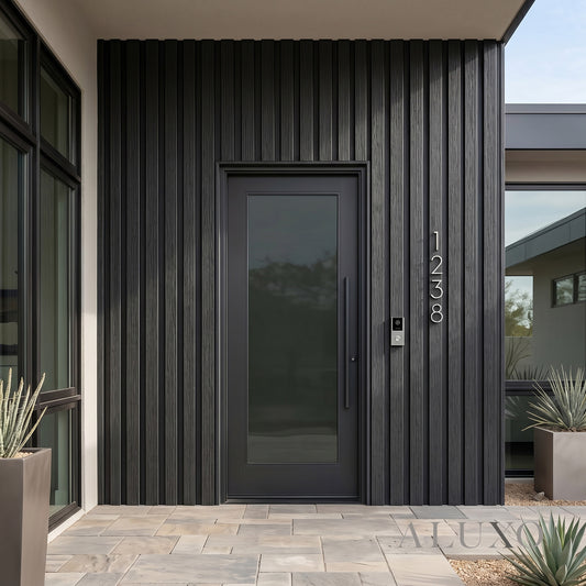 Exterior Wall Panel Composite Cladding Standard Slat Black Oak | 180cm / 290cm (Set of 4)