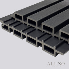Kladd™ Exterior Wall Panel Composite Cladding Standard Slat - Black Oak | 180cm / 290cm (Set of 4)