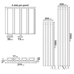 Kladd™ Exterior Wall Panel Composite Cladding Standard Slat - Light Oak | 180cm / 290cm (Set of 4)