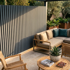 Exterior Wall Panel Composite Cladding Standard Slat - Grey Oak | 180cm / 290cm (Set of 4)