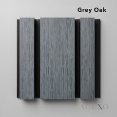 Exterior Wall Panel Composite Cladding 86mm Wide Slat - Grey Oak | 180cm / 290cm (Set of 4)