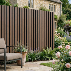 Exterior Wall Panel Composite Cladding Standard Slat - Smoked Oak | 180cm / 290cm (Set of 4)