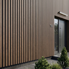 Exterior Wall Panel Composite Cladding Standard Slat - Smoked Oak | 180cm / 290cm (Set of 4)