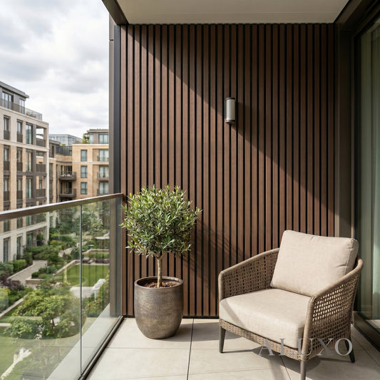 Exterior Wall Panel Composite Cladding Standard Slat - Smoked Oak | 180cm / 290cm (Set of 4)