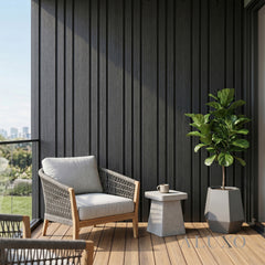 Exterior Wall Panel Composite Cladding 86mm Wide Slat - Black Oak | 180cm / 290cm (Set of 4)